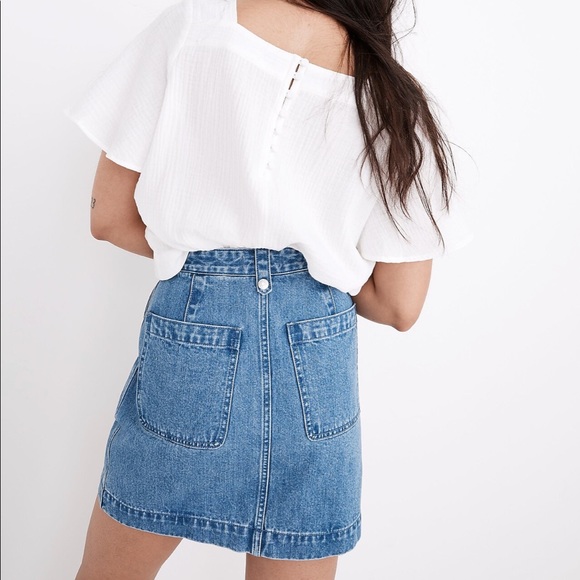 NWT - Madewell Denim Pleated Mini Skirt in Upton Wash - Size 25 - Picture 3 of 8